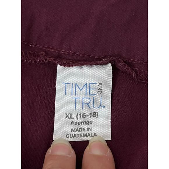 Time And Tru Women’s Burgundy Purple XL (16-18) Millennium Pull-On Stretch Pants - Picture 9 of 10
